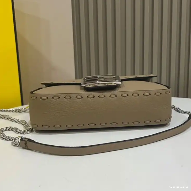 Cheap HOT Cuoio Baguette Bag Romano Selleria Fendi Khaki Mini In Leather 0514
